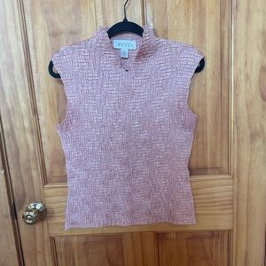 Asnee Textured Mauve Sleeveless Blouse